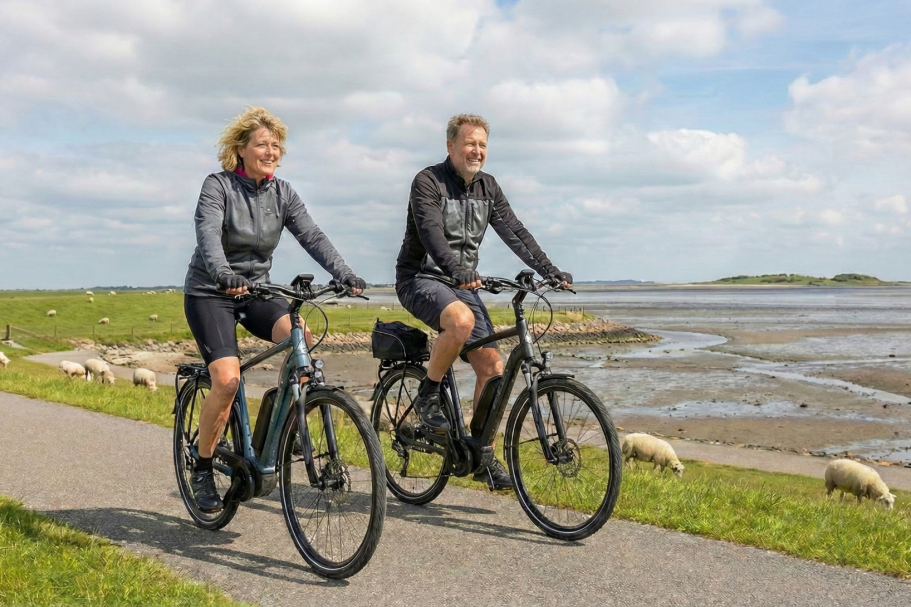 Zwei einladende Häuser mit roten Dächern, umgeben von Bäumen und Grünflächen.